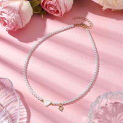 Ожерелья с подвесками из латуни микро-паве класса AAA с кубическим цирконием и буквами&nbsp;NJEW-JN04771-17