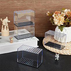 Прямоугольная пластиковая витрина для минифигурок с черным основанием&nbsp;ODIS-WH0004-14