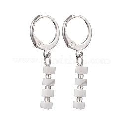 Серьги-колонны с застежкой-рычагом из нержавеющей стали 304 с натуральными камнями&nbsp;EJEW-JE06520