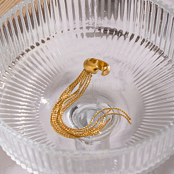 Современные минималистичные серьги-манжеты из нержавеющей стали 304 с цепочкой и кисточкой&nbsp;TC6151