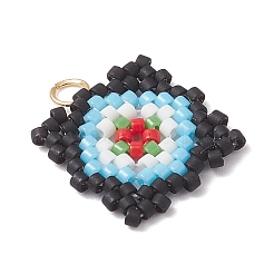 Подвески из стеклянных бусин ручной работы в форме решетки на окна&nbsp;PALLOY-MZ00929