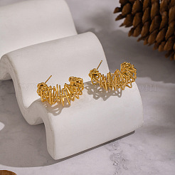 Серьги-гвоздики из нержавеющей стали 304 с полой С-образной формой&nbsp;VV9259