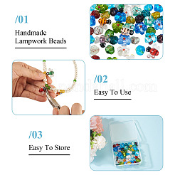45шт. 19-х цветные наборы бусин лэмпворк ручной работы&nbsp;LAMP-TA0002-06