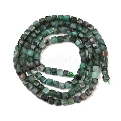 Натуральные изумрудные бисерные пряди&nbsp;G-B175-C04-3x3mm