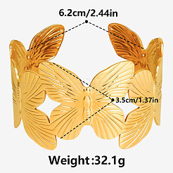 Браслеты-манжеты из нержавеющей стали 304 в виде бабочки для женщин&nbsp;HQ8416-2