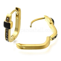 Ионное покрытие(ip) 304 нержавеющая сталь эмаль прямоугольные серьги-кольца&nbsp;EJEW-I316-05G-02