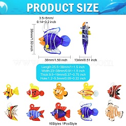 10шт 10 стиля подвески ручной работы лэмпворк&nbsp;LAMP-CJ0002-51