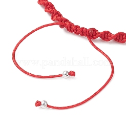 Женские плетеные браслеты из круглых бусин из натурального белого лунного камня&nbsp;BJEW-JB12917-07