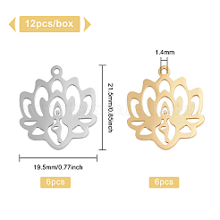 12 шт. подвески из нержавеющей стали 201 двух цветов&nbsp;STAS-BC0002-70