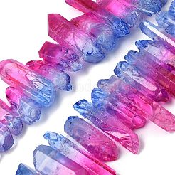 Нити из двухцветных бусин из натурального кварца&nbsp;G-Z131-K01-07