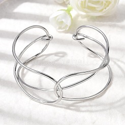 Браслеты-манжеты из нержавеющей стали 304 для женщин&nbsp;BJEW-Z150-01P-03