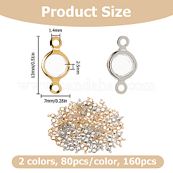 160 шт. 2-х цветные латунные подвески-коннекторы со стразами&nbsp;KK-HS0015-66
