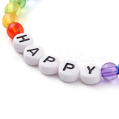 Прозрачные и непрозрачные браслеты из акрила из бисера для детей&nbsp;BJEW-JB06504