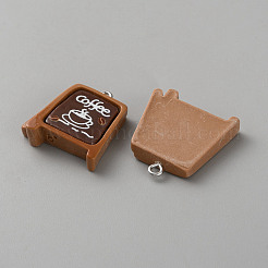 Подвески из непрозрачной смолы на кофейную тематику&nbsp;RESI-CJC0028-04P-03