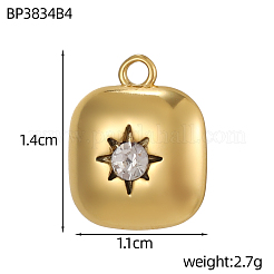Подвески из нержавеющей стали 304 с паве из кубического циркония&nbsp;STAS-OY010-41G