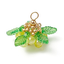 Стекло с круглыми ракушечными жемчужинами и акриловыми подвесками и латунными бусинами&nbsp;PALLOY-MZ00646-03