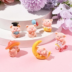 1 комплект украшений для демонстрации свиней из смолы&nbsp;AJEW-FS0001-25
