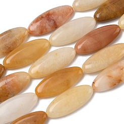 Нити натуральных золотых шелковых нефритовых бусин&nbsp;G-B078-E18-01