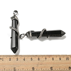 Большие остроконечные подвески из натурального обсидиана&nbsp;G-F766-07AS-08