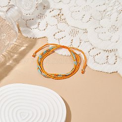 Регулируемые браслеты из плетеных стеклянных бусин&nbsp;BJEW-JB08952-04