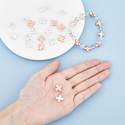 32 шт. 2-цветные гальванизированные немагнитные синтетические гематитовые бусины&nbsp;G-FH0002-09