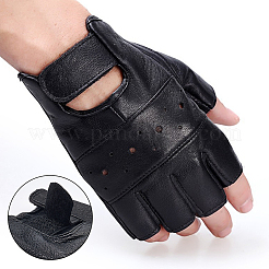 1 пара кожаных перчаток с полупальцами для мужчин&nbsp;AJEW-CL0002-08