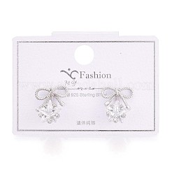 925 серьги-гвоздики из стерлингового серебра с микропаве из прозрачных кубических цирконий в форме банта и звезды&nbsp;STER-N016-79P