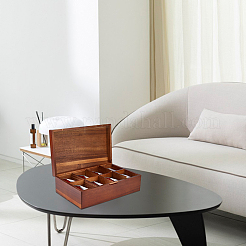 8 решетчатый деревянный ящик для хранения чайных пакетиков&nbsp;CON-WH0088-48B