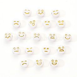 Непрозрачные белые акриловые бусины&nbsp;MACR-YW0001-21A