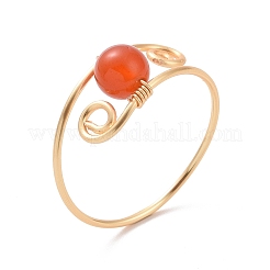 Круглые кольца из бисера из натуральных и синтетических смешанных камней&nbsp;RJEW-JR00531