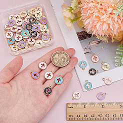 80шт подвески из эмалированного сплава с покрытием из светлого золота&nbsp;ENAM-ME0001-09