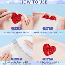 4 стиль аппликации из стразов в форме сердца с горячей фиксацией&nbsp;PATC-CP0001-02B