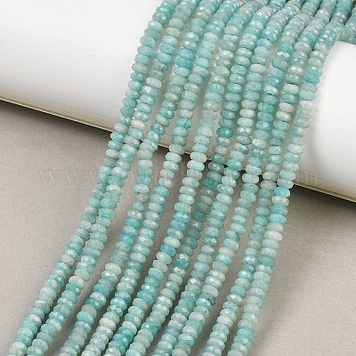 Природных амазонит бисер нитей&nbsp;G-B175-A08-2x4mm-1