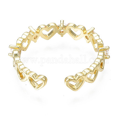 Изысканное кольцо-манжета с сердцем из кубического циркония&nbsp;LS-RJEW-N035-057-NF-1