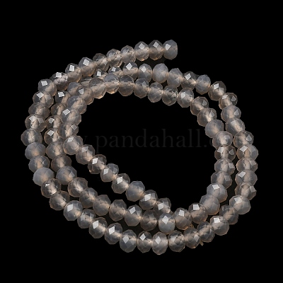 Серый натуральный агат бисера пряди&nbsp;G-D344-A19-03-1