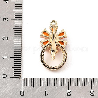 Застежка из латуни с фианитами&nbsp;LS-KK-G484-01B-G-1