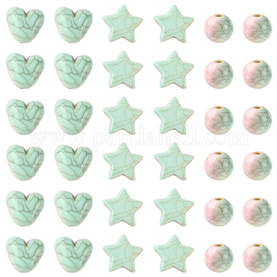 150 шт. непрозрачные акриловые бусины с эффектом кракле&nbsp;OACR-YW0004-50-1