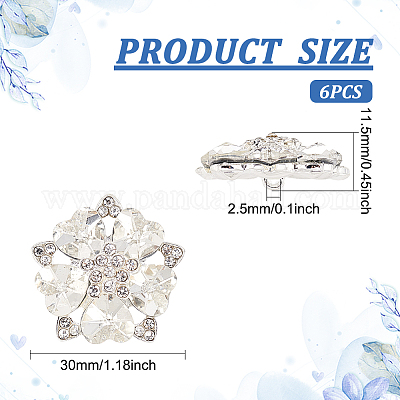 6 шт. пуговицы со стразами из сплава BUTT-FG0001-09A-1
