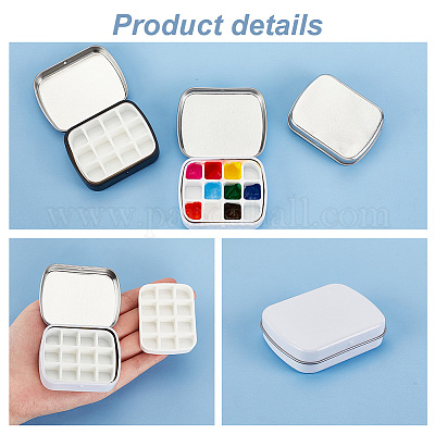 3 набор из 3-х цветных железных баночек для хранения акварельных красок и лака для ногтей&nbsp;AJEW-PH0011-08-WH-1