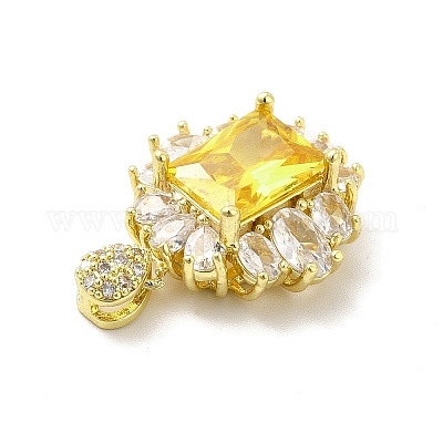 Латунные микропаве прозрачные подвески с фианитом KK-I695-020C-1