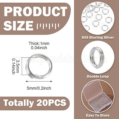 925 серебряное разделенное кольцо для прыжков&nbsp;STER-TA0001-48D-1