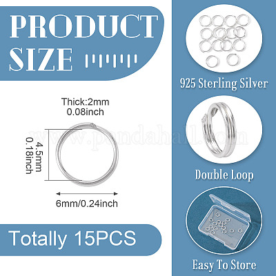 925 серебряное разделенное кольцо для прыжков&nbsp;STER-TA0001-48C-1
