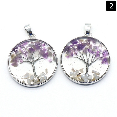 Подвески из натурального аметиста &nbsp;PW-WGDCF81-02-1