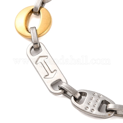 201 браслет-цепочка из нержавеющей стали со стреловидными овальными звеньями BJEW-B078-119GP-1