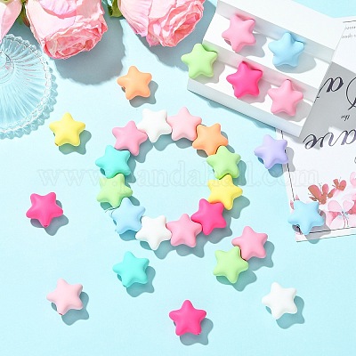 Прорезиненные стиль непрозрачной акриловые бусины&nbsp;OACR-CJC0005-04-1