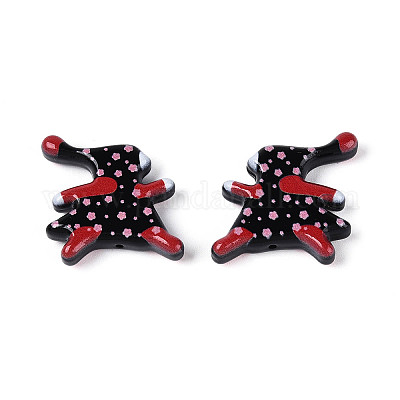 Печатные непрозрачные бусины из смолы&nbsp;RESI-N043-21-1