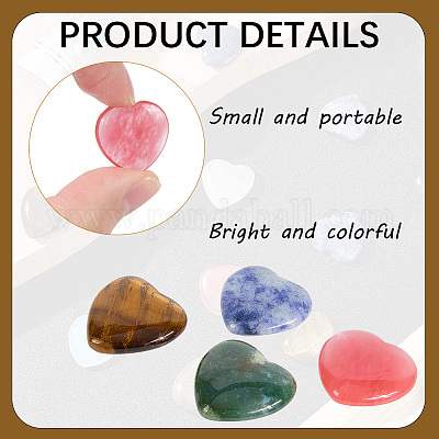 18 шт. 6 стиля драгоценных камней сердечные лечебные камни&nbsp;DJEW-GF0001-77-1