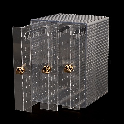 Прямоугольная прозрачная пластиковая коробка для сережек&nbsp;ODIS-O002-01B-1