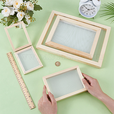4шт. Рамка из сосны 4 стилей&nbsp;AJEW-BC0008-99-1