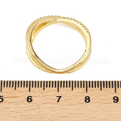 Латунные микро проложить пальцев кольца кубического циркония&nbsp;RJEW-D340-01G-01-1